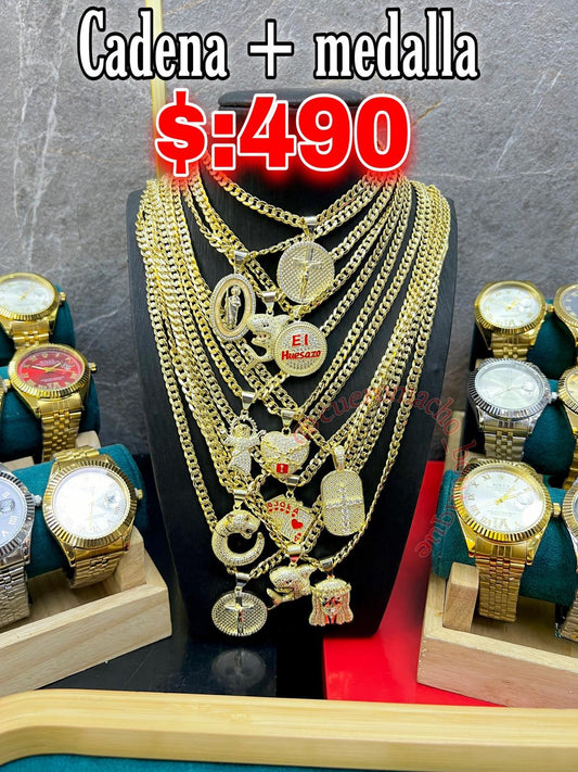 cadenas,Reloj y Aretes