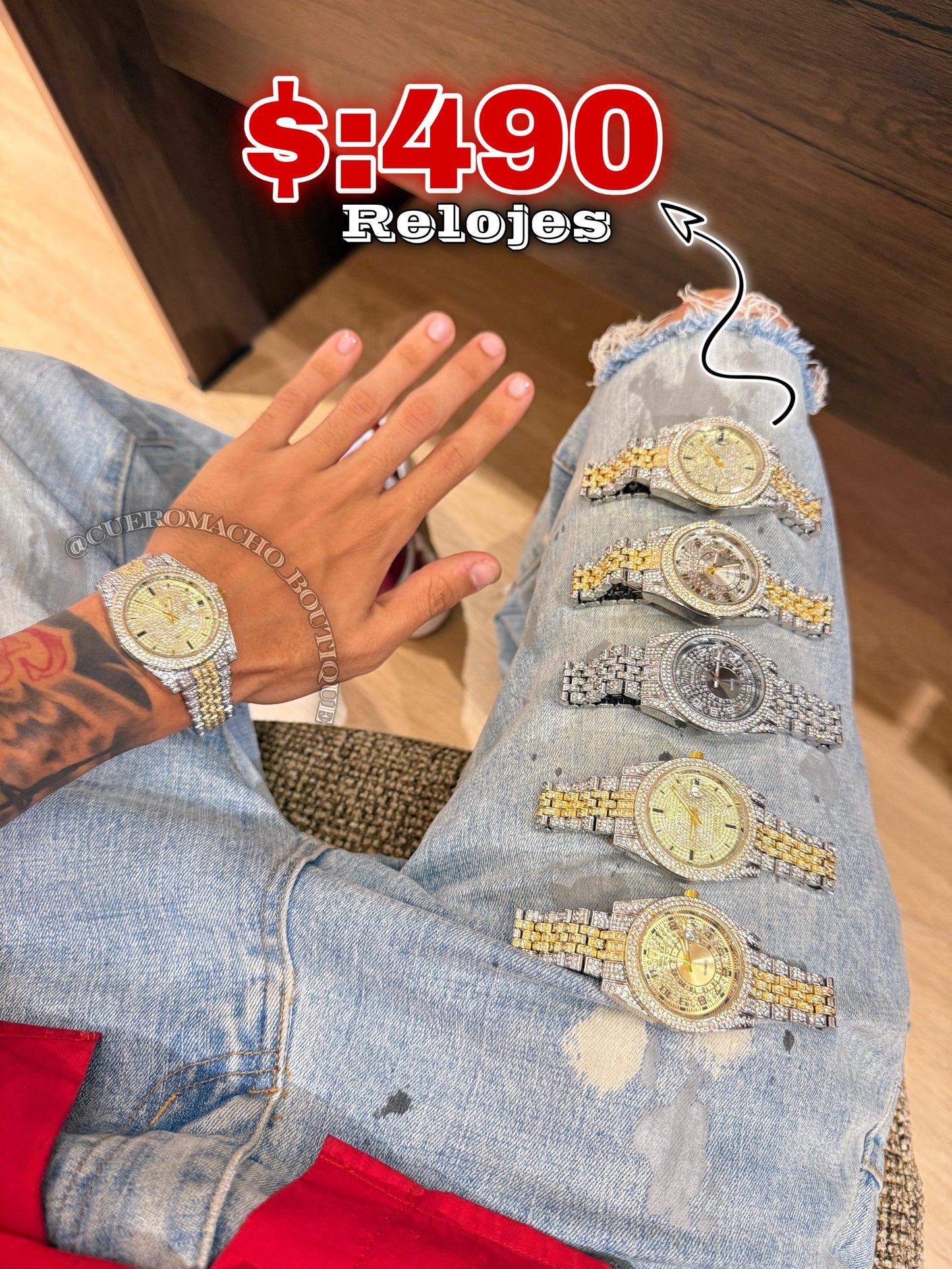 Cadenas,Reloj y Aretes