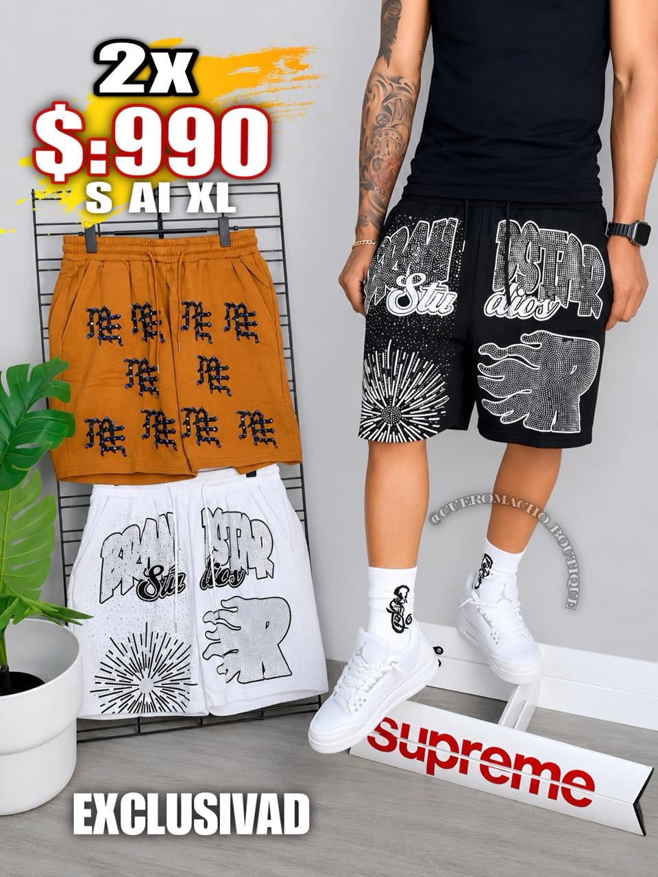 Bermudas brillo 2x $:990