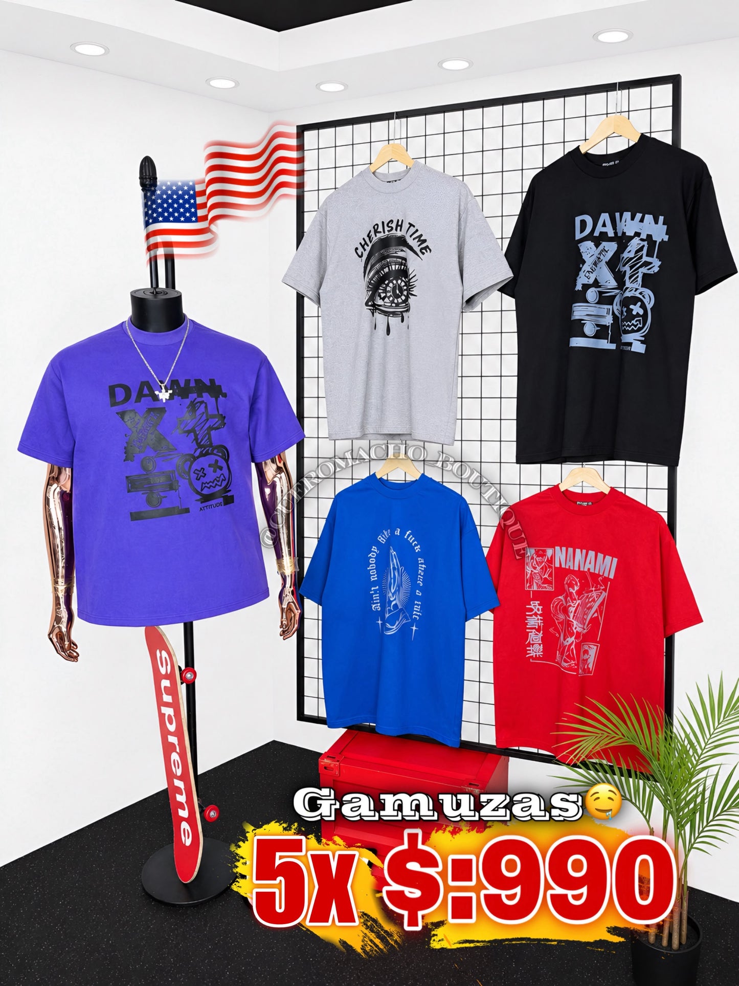 T-Shirt Gamuzas 5x $:990