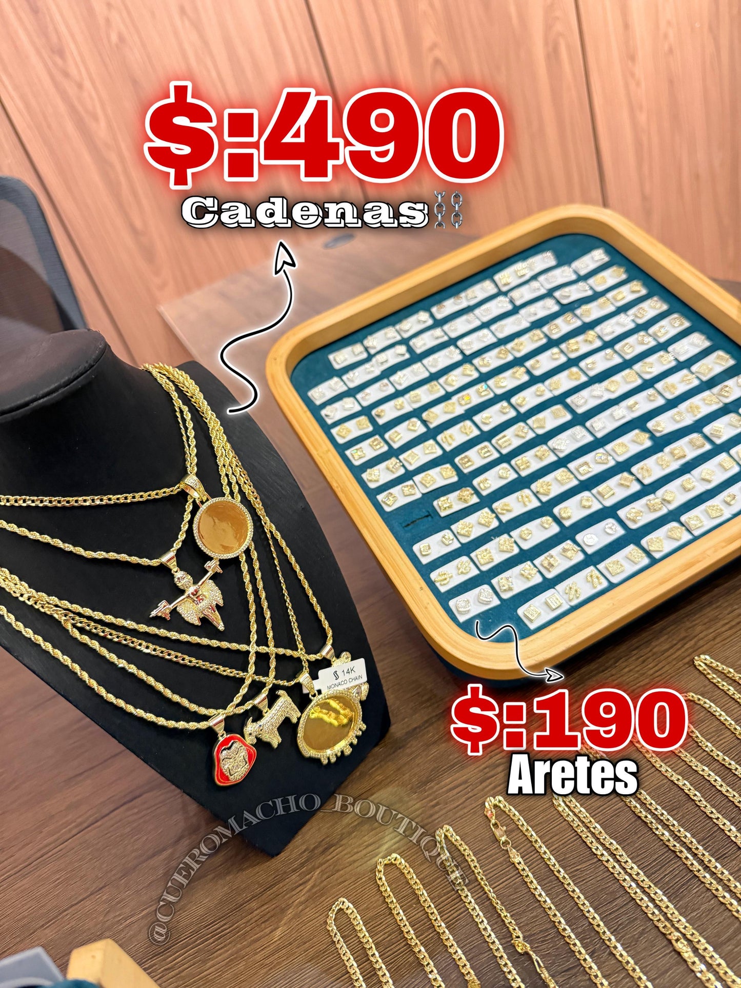 Cadenas,Reloj y Aretes