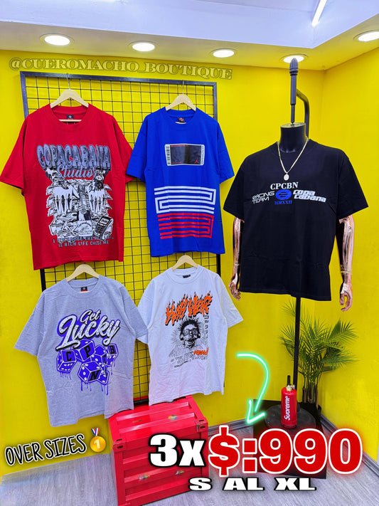 T-shert en ofertas 3x $:990